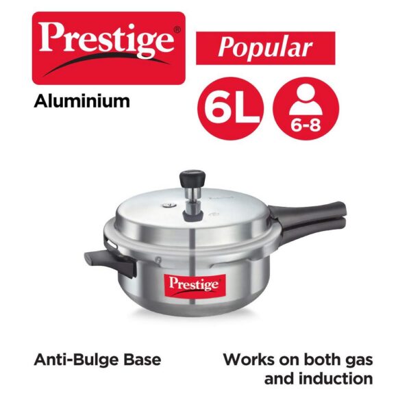 Prestige Popular Senior Deep Pressure Pan, 6 L ( 10035 , Silver ) - Image 2