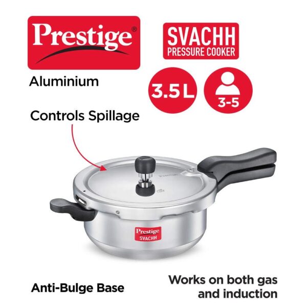 Prestige Svachh Aluminium Senior Deep Pressure Pan 3.5 L ( 10728 , Fry Pan ) - Image 2