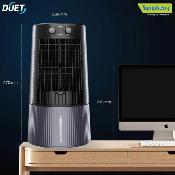 Symphony Duet Personal Table Cooling Fan for Home, Office, Shop Ultra High Speed Table Fan - Image 3