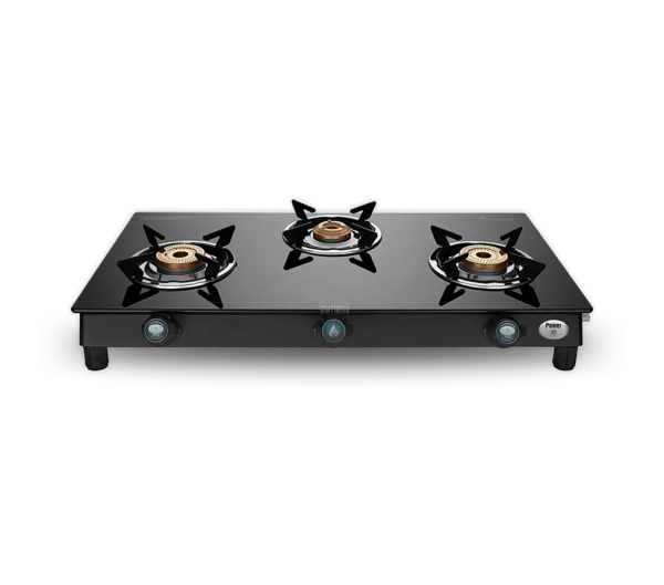 Preethi Sparkle Power Duo 3 Burner Glass top Gas Stove - Image 2