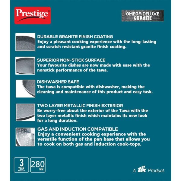 Prestige Omega Deluxe Granite Omni Tawa 280 mm ( 36302 , Black ) - Image 4