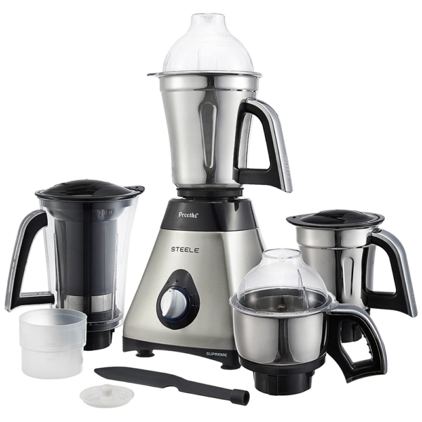 Preethi Steel Supreme MG-208 Mixer Grinder, 750W, 4 Jars - Image 3