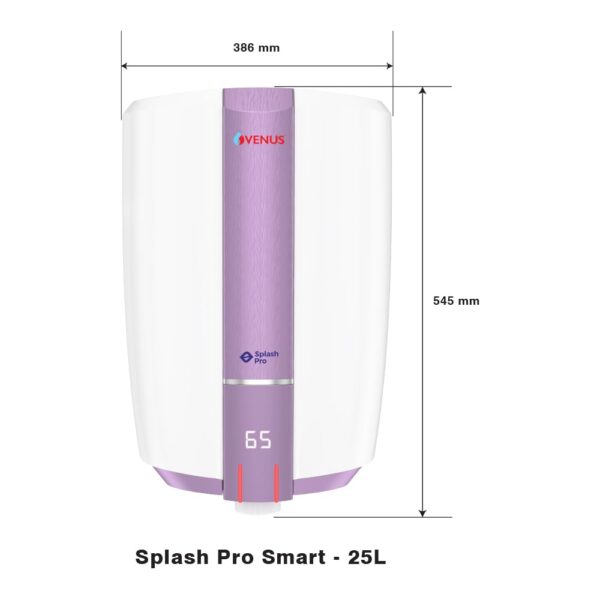 Venus Splash Pro Smart 25SX 25-Litre Storage Water Heater WHITE/PURPLE HAZE - Image 8