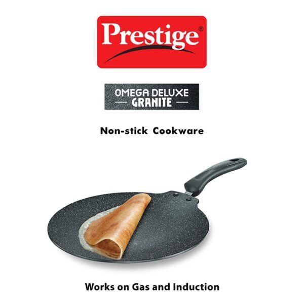 Prestige Omega Deluxe Granite 30cm Non-Stick Dosa Tawa|Scratch and Abrasion Resistant |Gas & Induction Compatible - Image 5