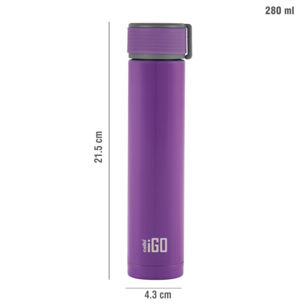 Cello iGo Stainless Steel, Double Walled, Vacusteel Water Flask,280 ml - Image 8