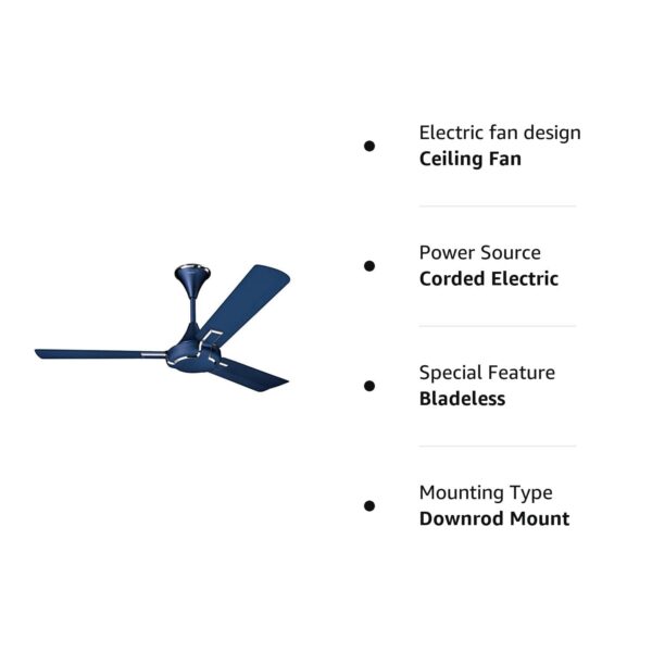 V-Guard GLADO PRIME VX 1 Star 1200 mm Energy Saving 3 Blade Ceiling Fan  (RIBAND BLUE MATTE) - Image 2