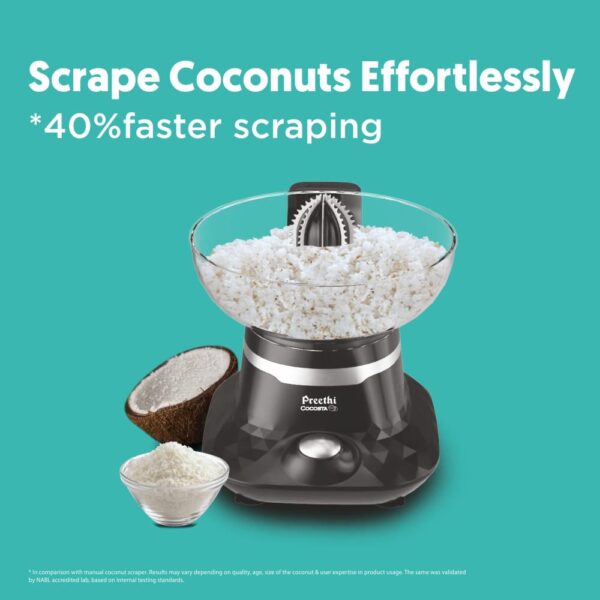 Preethi Cocosta Kp001 Coconut Scraper&Citrus Juicer,100% Safe Dual Protection Scraper With Safety Switch&Silicon Cap - Image 5