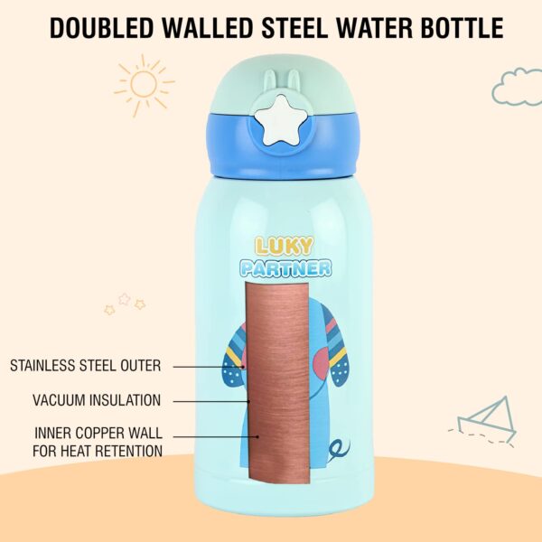 CELLO Lucky Hot & Cold Stainless Steel Kids Water Bottle, 500ml - Image 3