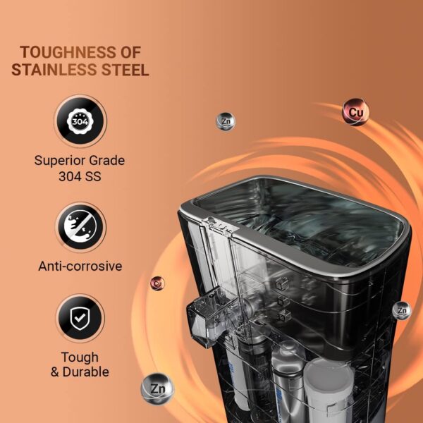 Aquaguard Ritz RO+UV e-Boiling+Taste Adjuster(MTDS)+Stainless Steel with Active Copper & Zinc water purifier - Image 2