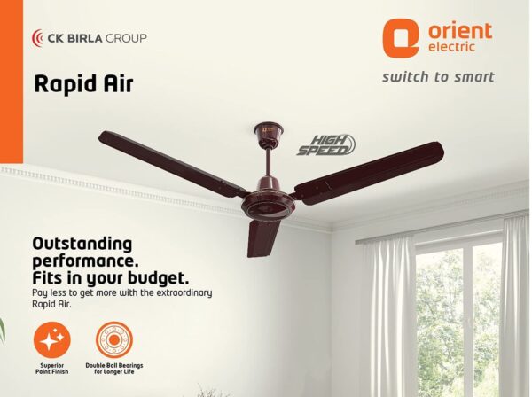 Orient Electric Rapid Air High Speed Ceiling Fan (1200mm,Brown) - Image 2