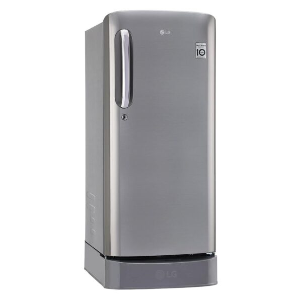 LG 185 L 3 Star Direct-Cool Single Door Refrigerator (GL-D201APZD, Shiny Steel, Base stand with Drawer, Gross Volume- 190 L) - Image 2