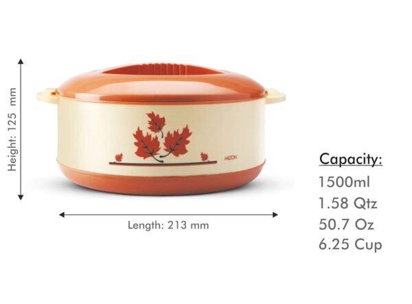 MILTON Orchid 1500 Inner Steel Casserole, Light Brown | PU Insulated | BPA Free - Image 3