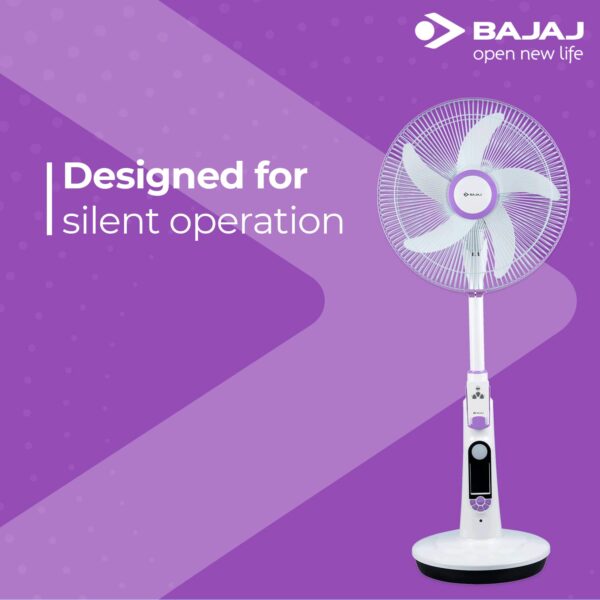 Bajaj Nuvo 400 mm Plum Purple Table Cum Pedestal Fan with BLDC Motor and Remote Control Operation, Regular - Image 7