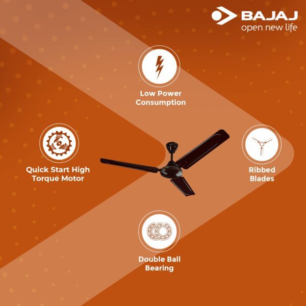 Bajaj Edge 1200mm Ceiling Fan (Brown) - Image 5