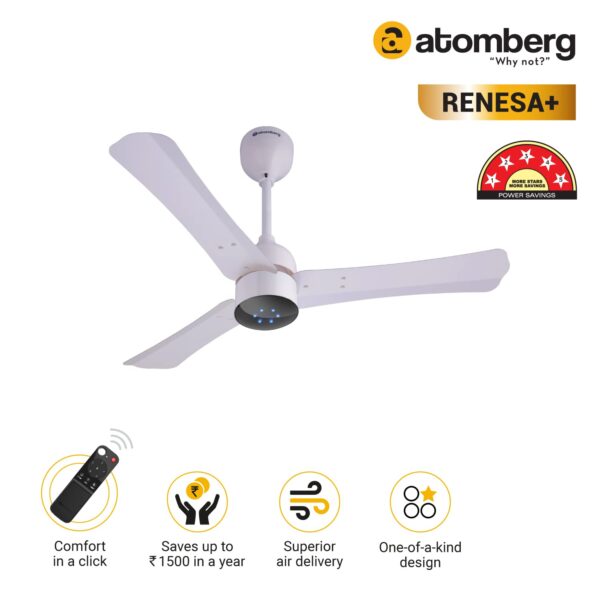 atomberg Renesa+ 1200mm BLDC Motor 5 Star Rated Sleek Ceiling Fans with Remote Control - Image 6