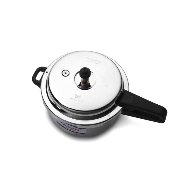 Butterfly Aluminum Blue Line Inner Lid Pressure Cooker, Silver, 2 liter - Image 2