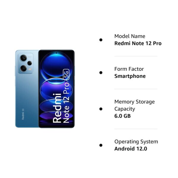 Redmi Note 12 Pro 5G ( Glacier Blue,6GB-128GB ) - Image 3