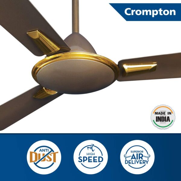 CROMPTON CEILING FAN - AURA PRIME DUSKY BROWN 1200MM - Image 2