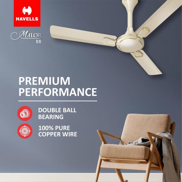 Havells 1200mm Milor Energy Saving Ceiling Fan (Dusk, Pack of 1) - Image 12