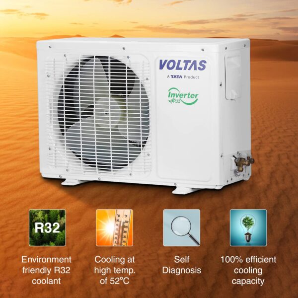 Voltas 1.5 Ton 5 Star, Inverter Split AC(Copper, 4-in-1 Adjustable Mode, Anti-dust Filter, 2023 Model,185V Vectra Elite, White) - Image 7