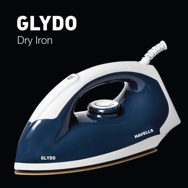 Havells Glydo 1000 watt Dry Iron With American Heritage Non Stick Sole Plate, Aerodynamic Design, Easy Grip Temperature Knob - Image 7