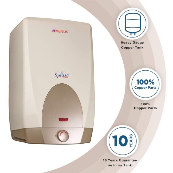 Venus Splash Copper 15CU 15-Litre Storage Water Heater (Ivory, BEE Star Rating - 3 Stars) - Image 2