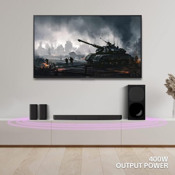 Sony HT-S20R Real 5.1ch Dolby Digital Soundbar for TV with subwoofer and Compact Rear Speakers, 5.1ch Home Theatre System (400W,Bluetooth & USB Connectivity, HDMI & Optical connectivity) - Image 3