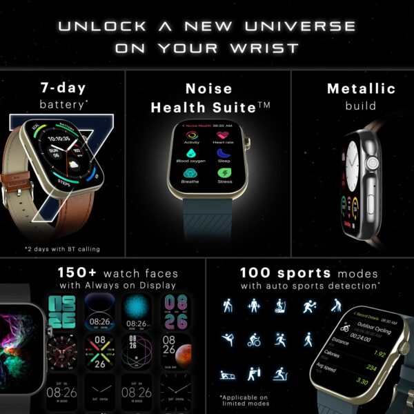 Noise ColorFit Ultra 3 Bluetooth Calling Smart Watch with Biggest 1.96" AMOLED Display & Leather Strap - Image 7