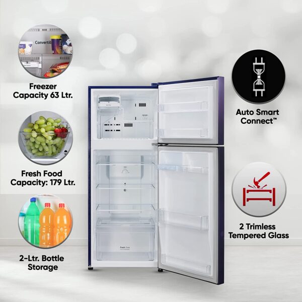 LG 242 L 2 Star Smart Inverter Frost-Free Double Door Refrigerator - GL-N292BBEY - Image 4