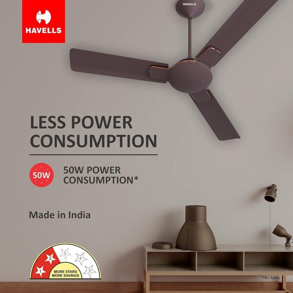 Havells 1200mm Enticer Energy Saving Ceiling Fan (Espresso Brown Copper) - Image 6