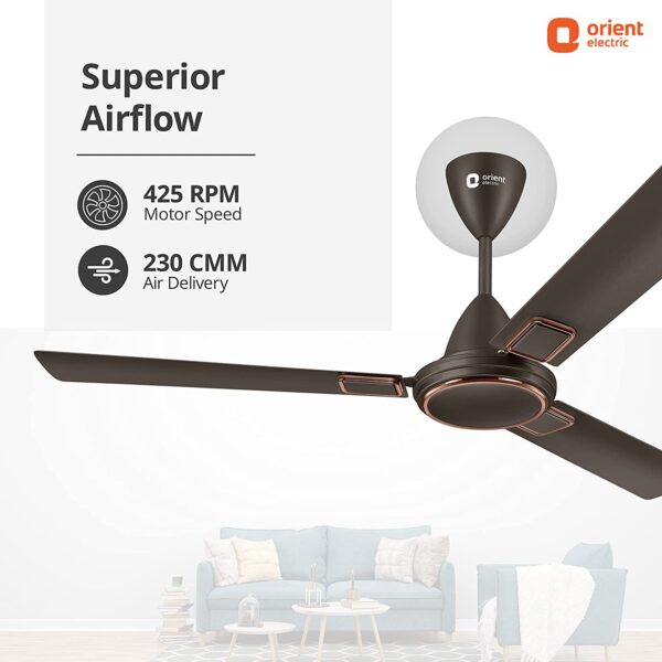 Orient Electric 1200 mm Falcon 425 Deco Metallic Bronze Ceiling Fan - Copper - Image 2