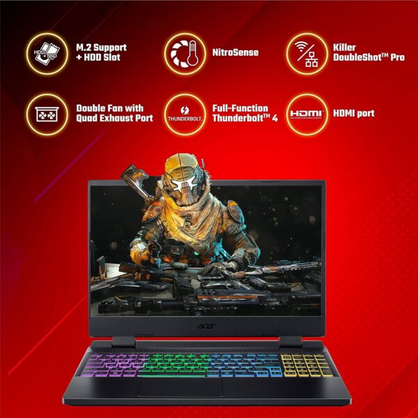 Acer Nitro 5 Gaming Laptop/ 12th Gen Intel Core i5-12500H Processor 12 core/ 15.6"(39.6cms) FHD 144Hz Display (8GB/512GB SSD/RTX 3050 Graphics/Windows 11 - Image 4