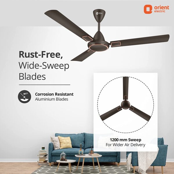 Orient Electric 1200 mm Falcon 425 Deco Metallic Bronze Ceiling Fan - Copper - Image 5