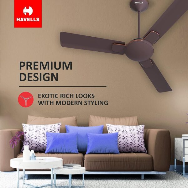 Havells 1200mm Enticer Energy Saving Ceiling Fan (Espresso Brown Copper) - Image 4