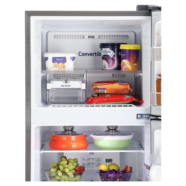 LG 288 L 2 Star Smart Inverter Frost-Free Double Door Refrigerator (GL-S322SPZY, Shiny Steel, Convertible) - Image 8