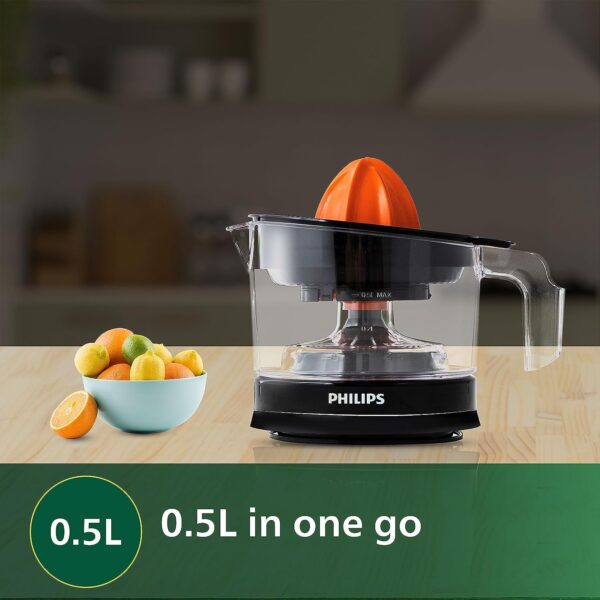 PHILIPS Citrus Press Juicer HR2788/00, Black & Transparent, Medium - Image 7