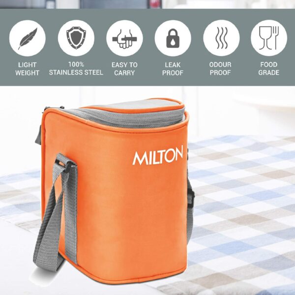 Milton Cube 3 Lunch Box, 300 ml, Set of 3, Orange - Image 2