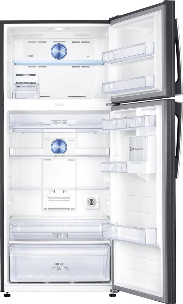 Samsung 530 L, 1 Star, Optimal Fresh+, Digital Inverter, Frost Free Double Door Refrigerator (RT56C637SBS/TL, Black Inox - Image 4