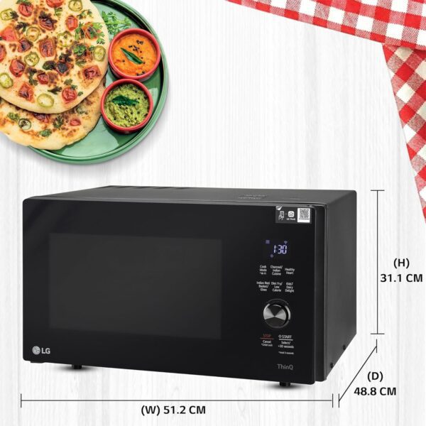 LG 28 L Wi-Fi Enabled Charcoal Convection Healthy Microwave Oven (MJEN286UFW, Black, Diet Fry) - Image 4