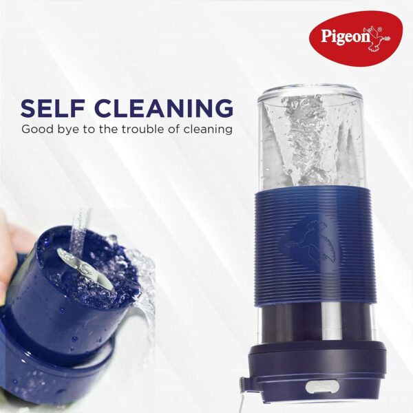 Pigeon Blendo USB Rechargeable Personal Blender for Smoothies, Shakes with Juicer Cup Jar, 330 ml, Blue, Medium - Image 7