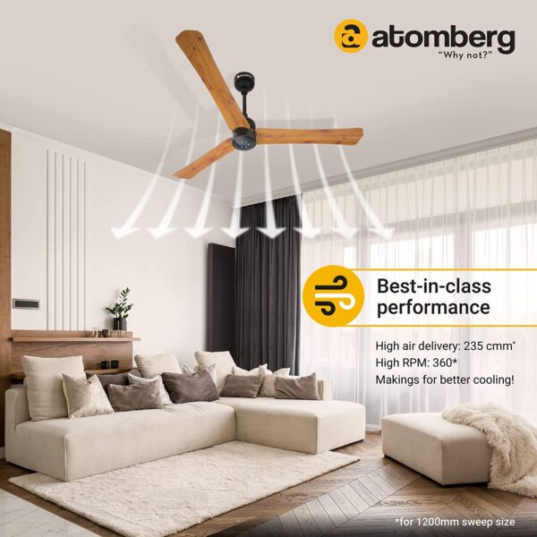 atomberg Renesa+ 1200mm BLDC Motor 5 Star Rated Sleek Ceiling Fans with Remote Control - Image 10