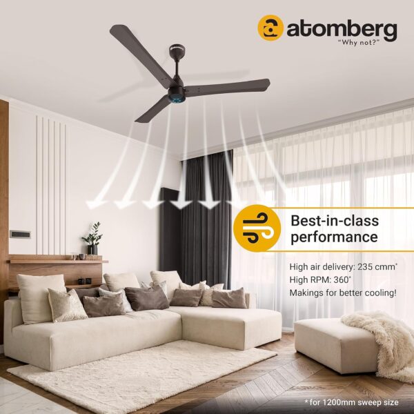 atomberg Renesa+ 1200mm BLDC Motor 5 Star Rated Sleek Ceiling Fans with Remote Control - Image 18