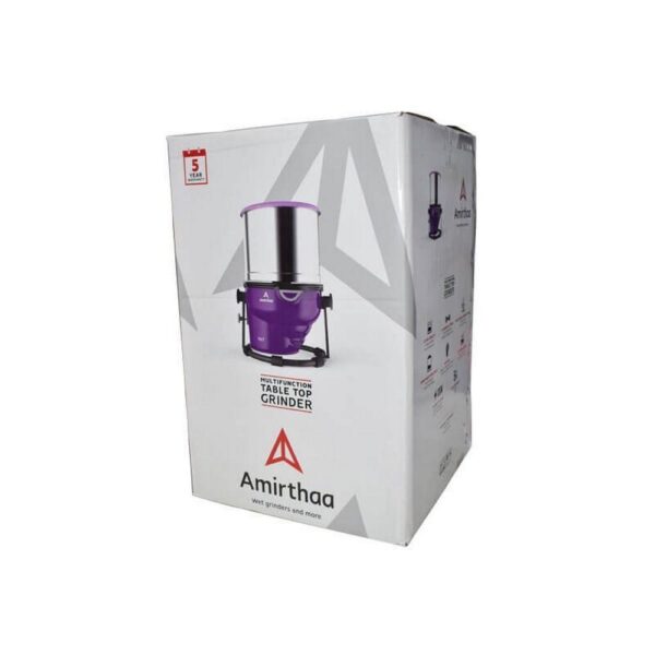 Amirthaa Tilt 2 Litre Multifunction Table Top Wet Grinder ( AMRWG-TLT , 120 Watts , Purple & Red ) - Image 3