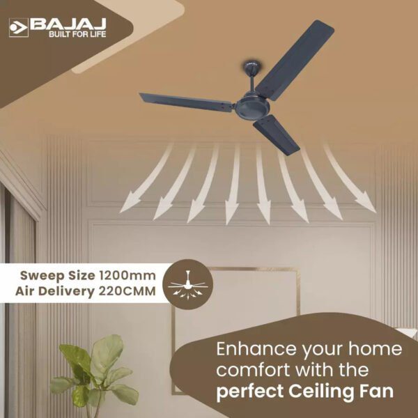 Bajaj Classico 12S1 Marathon Blue 1200 mm Ceiling Fan - Image 3