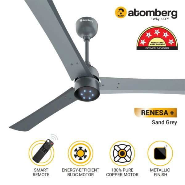 atomberg Renesa+ 1200mm BLDC Motor 5 Star Rated Sleek Ceiling Fans with Remote Control - Image 12