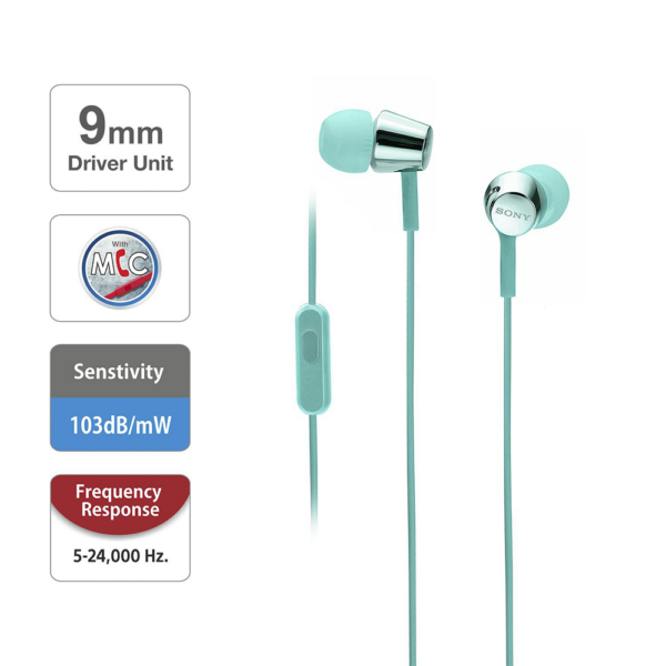 Sony MDR-EX155AP Wired in-Ear Headphones with Tangle Free Cable, 3.5mm Jack, Headset with Mic for Phone Calls - Image 9