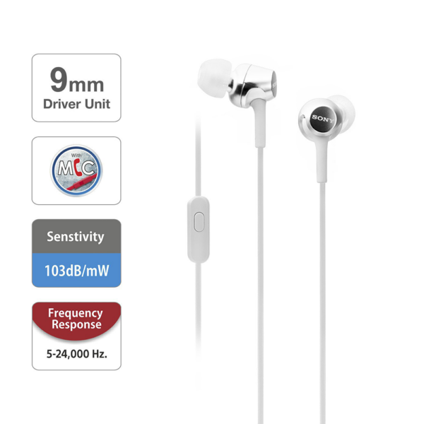 Sony MDR-EX155AP Wired in-Ear Headphones with Tangle Free Cable, 3.5mm Jack, Headset with Mic for Phone Calls - Image 21