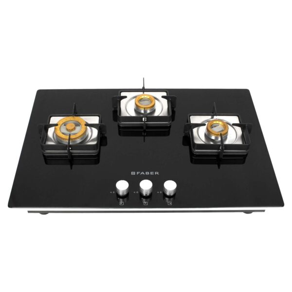 Faber 75 cm Hob, 3 Burner, Auto Ignition (HOB HTG 753 CRS BR CI) Black