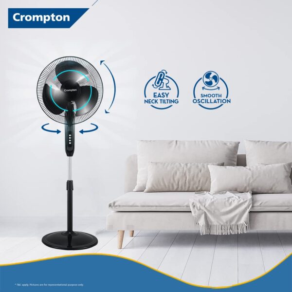 Crompton HISPEED Gale Classic 400 mm Pedestal Fan - Image 4