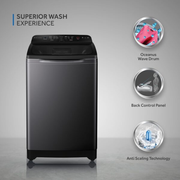 Haier 9 Kg 5 star Fully Automatic Top Loading Washing Machine‎ HSW90-678ES8, Dark Jade Silver - Image 2